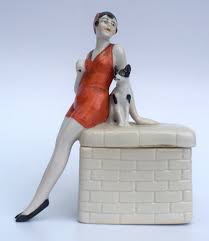 The forms of the figurines and sculptures are characterised by a special elegance. Antiques Atlas Rare Art Deco Ceramic Flapper Trinket Box C1930