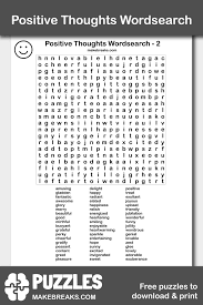 Positive Thoughts Wordsearch Make Breaks In 2020 Positive Thoughts Positivity Thoughts