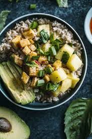 Pineapple Tofu Coconut Rice Bowl Vegan Healthy Bowls Recipes