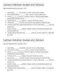 Check spelling or type a new query. Latihan Imbuhan Akhiran Dan Awalan