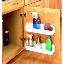 .kitchen sink cabinet to maximize your vertical storage space around the pipes and on the cabinet door while making everything super simple to and then at the very back of the cabinet, i just put stackable organizers. Door Organizers Door Mounted Racks Shelves Organizers In Chrome Wood Plastic Styles At Cabinet Accessories Unlimited