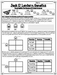 Offspring shows both parental traits side by side. Halloween Genetics Worksheet Incomplete Dominance Codominance