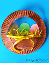 Either staples, sticky tape or glue. 3d Paper Plate Easter Basket Craft For Kids Crafty Morning