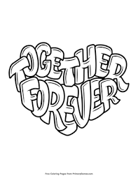 I also increased the size to fit on an 8.5×11 sheet. Together Forever Coloring Page Free Printable Pdf From Primarygames