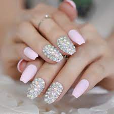 Light pink acrylic nails with diamonds. Light Pink Acrylic Nails With Diamonds Novocom Top