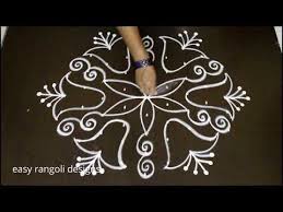 Latest Sankranthi Muggulu Designs With Dots Simple Pongal Kolam Designs Easy Flower Rangoli Youtube Kolam Designs Easy Rangoli Designs Muggulu Design