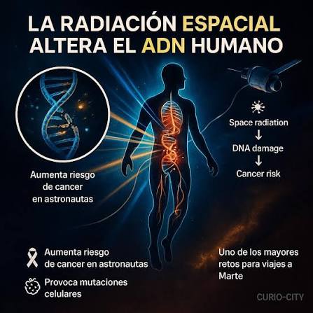  Fuera de la Tierra, el cuerpo humano enfrenta condiciones muy distintas a las de nuestro planeta: desde niveles altos de radiación hasta ambientes sin gravedad > https://bit.ly/4ooIKEh Infografía de Ciencia UNAM.