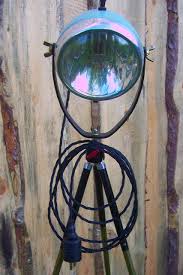 Motorrad Lampe Tripod Lamp Stehlampe Vintage Retro Shabby Art Deco