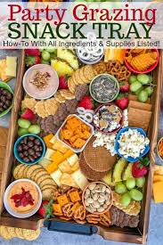 Party Grazing Snack Tray Recipe Party Food Platters Snack Platter Party Food Appetizers