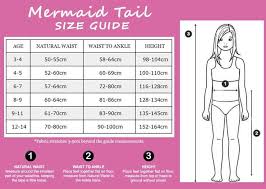 Size Chart Mermaid Tails By Planet Mermaid