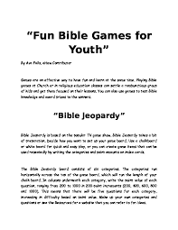 Play a fun quiz style game with children, teens, . Fun Bible Games For Youth Pdfcoffee Com