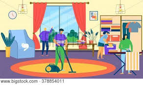 Family Clean House Vector Photo Free Trial Bigstock