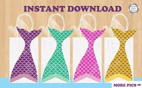 Mermaid Birthday Party Goodie Bags Printable Mermaid Party Favor Bags Mermaid Birthday Party Ideas Party Decorations F Mermaid Party Favors Party Decorations Kids Girls Kids Party Decorations
