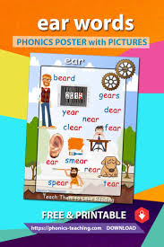 Ear Words Free Printable Phonics Poster This Air Word