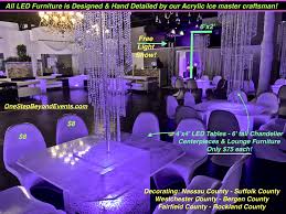 Stunning Light Up Led Table Rentals Decorator In 2020 Glow Table Cocktail Tables Chandelier Centerpiece