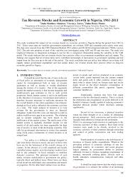 Click tax management under inventory. Pdf International Journal Of Economics Finance And Management Tax Revenue Shocks And Economic Growth In Nigeria 1961 2011