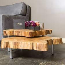 Live Edge Nesting Coffee Tables Natural Home Decor Wood Decor Rustic Furniture