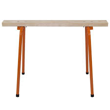 Craftright Folding Metal Leg Saw Horse Rustic Wood Bench Sawhorse Dark Blue Feature Wall
