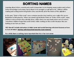 Learning alphabet is the first step to master english. Learning Letters Of The Alphabet By Sorting Names Headings And Sorts