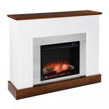 Authentic pallet decorative wall panels offers a beautiful, simulated woodgrain pattern that is as elegant as real wood. Buy Cerkby Industrial Touch Panel Fireplace White Dark Tobacco Aiden Lane Online In Greece 81531784