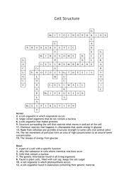 The last stage of mitosis when the chromosomes. Cell Structure Crossword Teaching Resources
