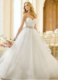 A Line Princess Strapless Sweetheart Court Train Organza Satin Wedding Dress With Ruffle Bead Stella York Wedding Dress Wedding Dresses 2014 York Wedding Dress