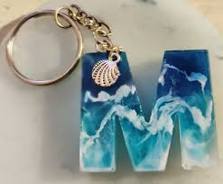 Ocean Letter Keychain Resin Jewelry Diy Diy Resin Keychain Resin Diy