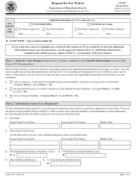 Uscis Form I 912 Download Printable Pdf Request For Fee