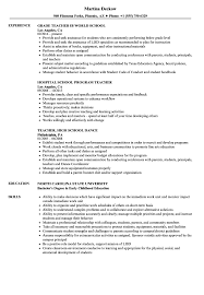 Education degrees, courses structure, learning courses. School Teacher Resume Samples Velvet Jobs