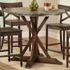 Counter height dining set table and 4 chairs, durable metal construction, square shape, footrest, ideal for family gathering and. 1