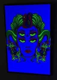Fung Eyes Framed Blacklight Print Black Light Posters Screen Printing Picture Collage Wall