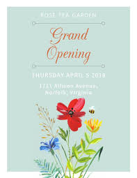 Flower Shop Grand Opening Event Flyer Poster Template Grand Opening Flower Shop Display Poster Template