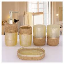 We have it all in one place! Buy Creative Scents Milano Bath Ensemble 4 Piece Bathroom Accessories Set Mother Of Pearl Milano Collection Bath Set Features Soap Dispenser Toothbrush Holder Tumbler Soap Dish Natural Mosaic Capiz In Cheap