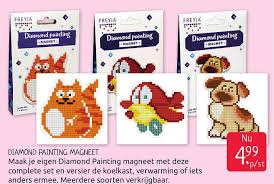 Diamond painting kits come in a variety of designs and patterns, such as animals, flowers, landscapes or cities. Diamond Painting Magneet Aanbieding Bij Boekenvoordeel