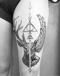 Inkstinct Tattoo Sur Instagram Artist Dinonemec Stag Tattoo Harry Potter Tattoos Hp Tattoo
