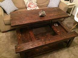Mount the top 1x4x45.5 piece flush to the top of the legs. Diy Lift Top Coffee Table Rustic X Style Ana White