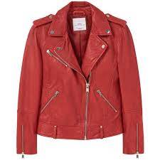Mango Leather Biker Jacket 265 Aud Liked On Polyvore Featuring Outerwear Jackets Coats Leather Ja Red Jacket Leather Leather Jacket Best Leather Jackets