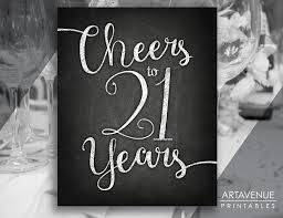 Chalkboard Sign Printables Cheers To 21 Years Party Sign 21st Birthday Sign Birthday Chalkboard Sign Birthday Sign