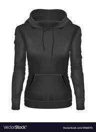 Download Realistic Black Girl Hoodie Template Mockup Vector Image Girls Black Hoodie Hoodie Template Black Hoodie Template