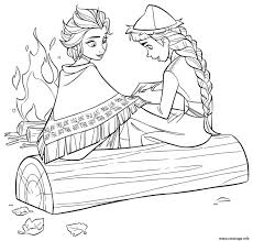 Coloriage la magie de lhiver elsa et anna dessin. Coloriage Elsa Et Anna Pres Du Peuple Autochtone Sami Jecolorie Com