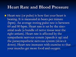 heart rate and blood pressure heart rate or pulse is how