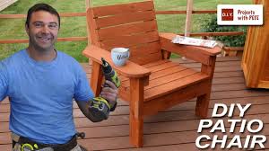The picture shows a different chair than the one that is actually built. How To Build A Patio Chair Diy Outdoor Chair Build Youtube