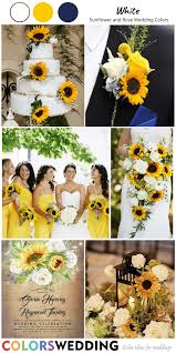 Below, 14 sunflower wedding cakes featuring fresh blooms, pressed petals, and sugar flowers. Colors Wedding Perfect 8 Sunflower And Rose Wedding Color Combos
