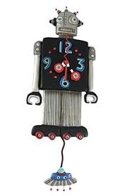 Allen Designs Roboto Robot Pendulum Wall Clock Things2die4 Pendulum Wall Clock Clock Wall Clock
