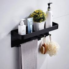 Want to make one of these diy bathroom shelf with towel hooks for your home? Black Space Aluminum Bathroom Shelves With Hooks Wall Mount Bathroom Shelf Bath Storage Rack Towel Holder Bathroom Shelves Aliexpress