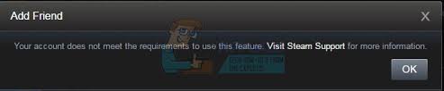 To utilize steam, you must have a steam account and the steam game client, both of which are free. Steam Your Account Does Not Meet The Requirements To Use This Feature Appuals Com