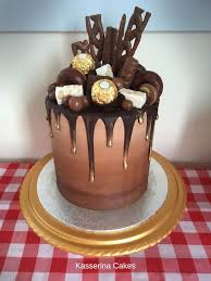 Chocolate Ombre Candy Dripcake By West Sussex Based Kasserina Cakes Ferrerorocher Golddrip Curl Celebration Cakes Choc Drip Cake Chocolate Cake Designs