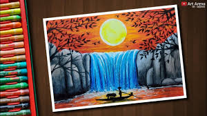 How to draw a dream sunrise painting very easily with acrylic colors for beginners in this video i used acrylic colors, canvas and regular coloring brushes. Sunrise Scenery With Using Oil Pastel Easy Step By Step Landscape Painting Art Drawing Cute766
