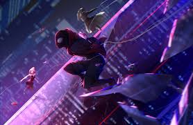 Miles nods and they walk through the doors. Spider Man Into The Spider Verse Marvel Image 2470301 Zerochan Anime Image Board