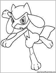 Here's a fun coloring page of a lucario from pokémon. Riolu Coloring Page